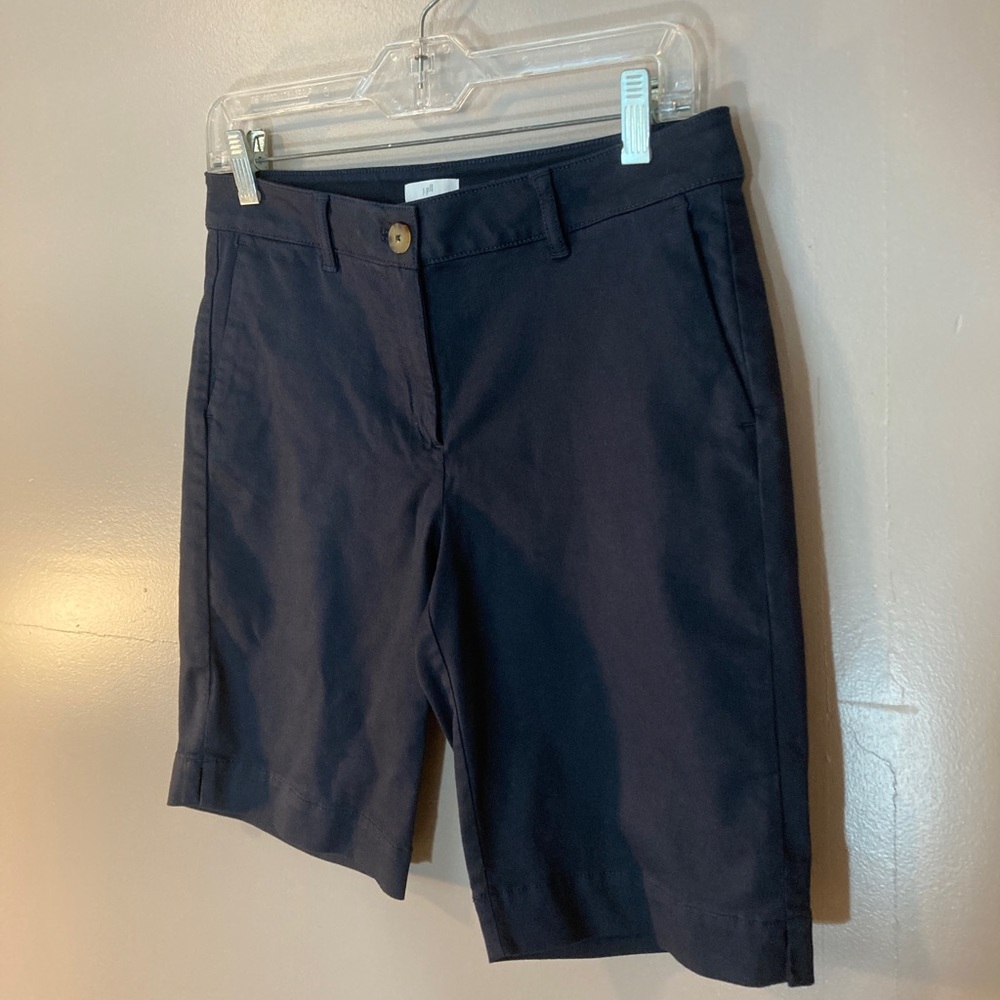 Navy JJilll Bermuda Shorts (8 Petite)